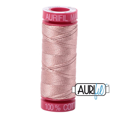 AURIFIL 2375 Antique Blush Mauve Pink Granny Panty Pink MAKO 12 Weight Wt 54 Yards Spool Quilt Cotton Quilting Thread