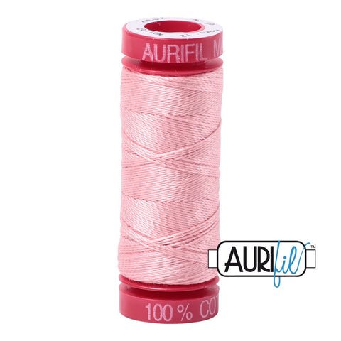 AURIFIL 2437 Light Peony Blush Rose Pink MAKO 12 Weight Wt 54 Yards Spool Quilt Cotton Quilting Thread