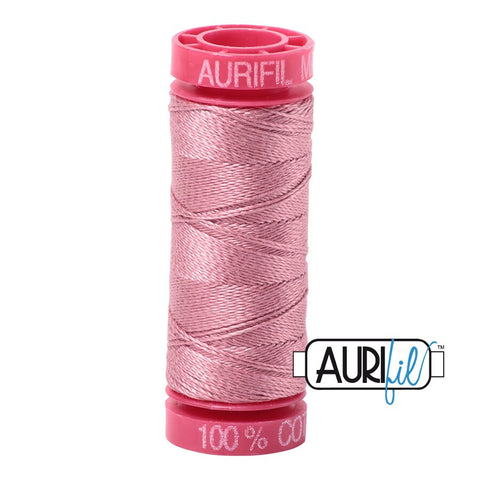 AURIFIL 2445 Victorian Rose Blush Mauve Pink MAKO 12 Weight Wt 54 Yards Spool Quilt Cotton Quilting Thread