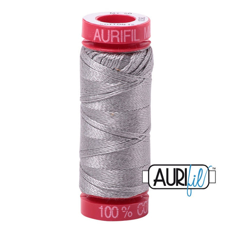 AURIFIL 2620 Stainless Steel Grey Gray MAKO 12 Weight Wt 54 Yards Spool Quilt Cotton Quilting Thread