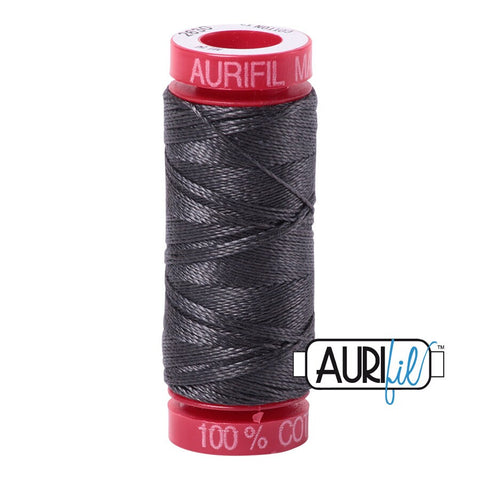 AURIFIL 2630 Dark Pewter Charcoal Grey Gray MAKO 12 Weight Wt 54 Yards Spool Quilt Cotton Quilting Thread