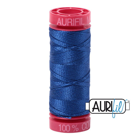 AURIFIL 2735 Medium Blue MAKO 12 Weight Wt 54 Yards Spool Quilt Cotton Quilting Thread