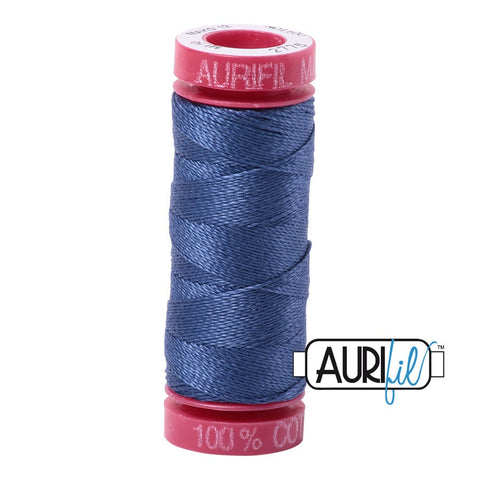 AURIFIL 2775 Steel Blue MAKO 12 Weight Wt 54 Yards Spool Quilt Cotton Quilting Thread