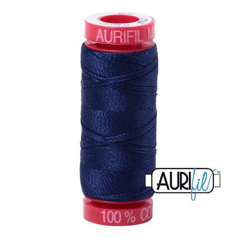 AURIFIL 2784 Dark Navy Blue MAKO 12 Weight Wt 54 Yards Spool Quilt Cotton Quilting Thread