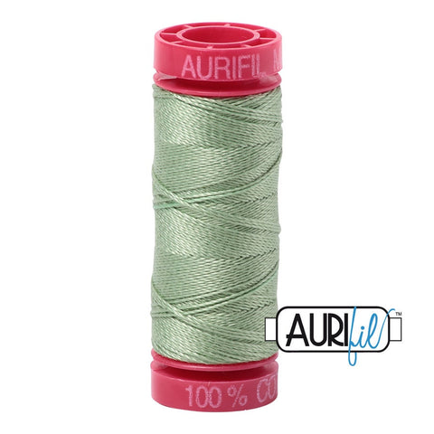 AURIFIL 2840 Loden Green Sage MAKO 12 Weight Wt 54 Yards Spool Quilt Cotton Quilting Thread