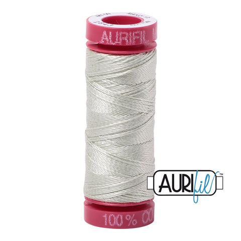 AURIFIL 2843 Light Grey Green MAKO 12 Weight Wt 54 Yards Spool Quilt Cotton Quilting Thread