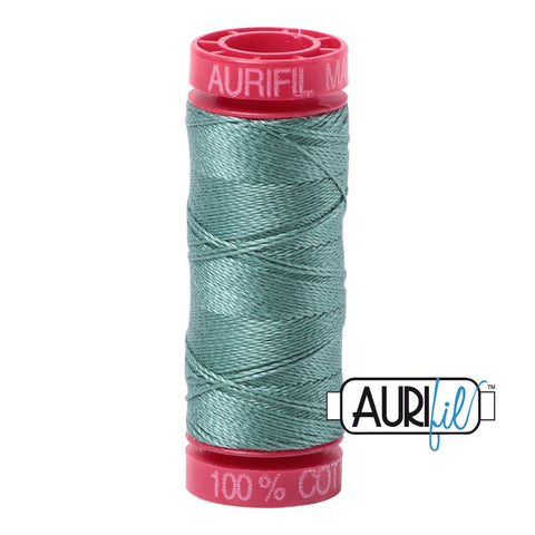 AURIFIL 2850 Medium Juniper Green MAKO 12 Weight Wt 54 Yards Spool Quilt Cotton Quilting Thread