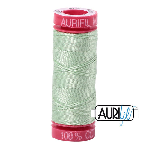 AURIFIL 2880 Pale Green MAKO 12 Weight Wt 54 Yards Spool Quilt Cotton Quilting Thread