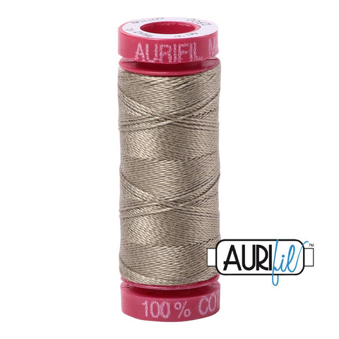 AURIFIL 2900 Light Khaki Green MAKO 12 Weight Wt 54 Yards Spool Quilt Cotton Quilting Thread