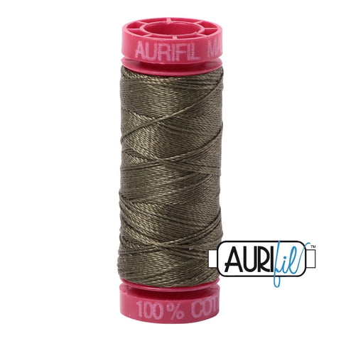 AURIFIL 2905 Army Green Olive MAKO 12 Weight Wt 54 Yards Spool Quilt Cotton Quilting Thread