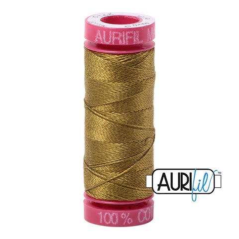 AURIFIL 2910 Medium Olive Green MAKO 12 Weight Wt 54 Yards Spool Quilt Cotton Quilting Thread