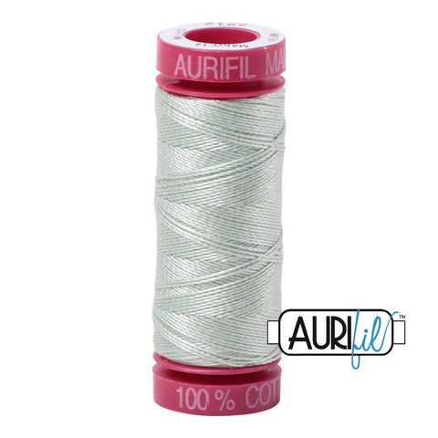 AURIFIL 2912 Platinum Light Green MAKO 12 Weight Wt 54 Yards Spool Quilt Cotton Quilting Thread