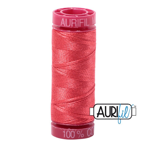 AURIFIL 5002 Medium Red MAKO 12 Weight Wt 54 Yards Spool Quilt Cotton Quilting Thread