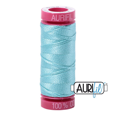 AURIFIL 5006 Light Turquoise MAKO 12 Weight Wt 54 Yards Spool Quilt Cotton Quilting Thread