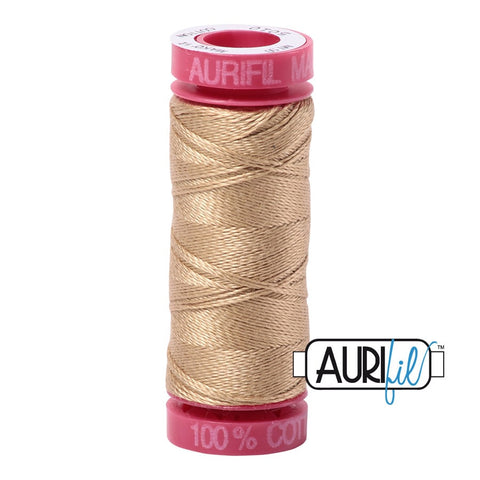 AURIFIL 5010 Blond Beige Blonde Tan MAKO 12 Weight Wt 54 Yards Spool Quilt Cotton Quilting Thread