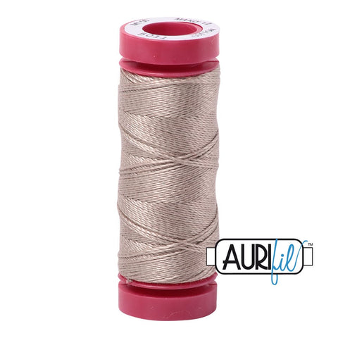 AURIFIL 5011 Rope Beige Tan MAKO 12 Weight Wt 54 Yards Spool Quilt Cotton Quilting Thread