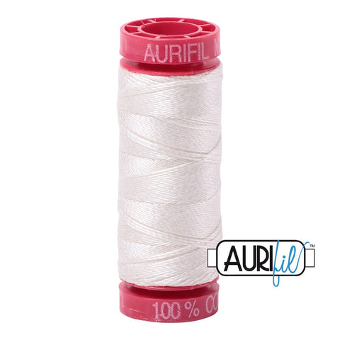 AURIFIL 6722 Sea Biscuit Cream White Neutral MAKO 12 Weight Wt 54 Yards Spool Quilt Cotton Quilting Thread