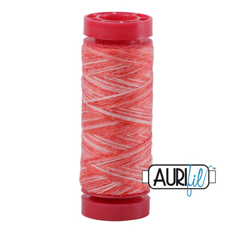 Aurifil LANA WOOL 8003 Strawberry Parfait Pink Variegated 12 Weight Wt 50 Meters 54 Yards Spool Quilt Wool Quilting Thread