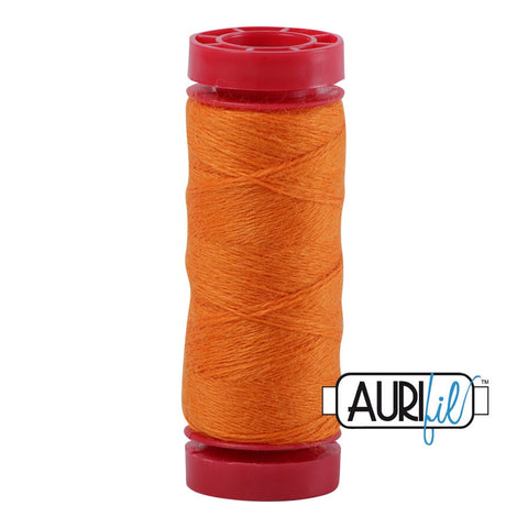 Aurifil LANA WOOL 8235 Cairo Bright Orange 12 Weight Wt 50 Meters 54 Yards Spool Quilt Wool Quilting Thread