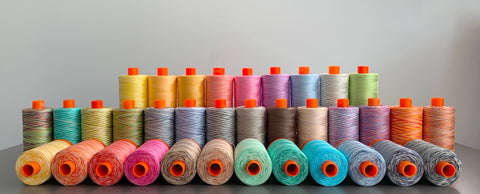 AURIFIL Variegated 4647 Berrylicious MAKO 50 Weight Wt 1300m 1422y Pink Blue White Spool Quilt Cotton Quilting Thread
