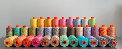 AURIFIL Variegated 3910 Lemon Ice MAKO 50 Weight Wt 1300m 1422y Light Yellow White Spool Quilt Cotton Quilting Thread