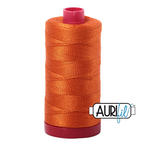 AURIFIL 2235 Orange Red Rust Pumpkin MAKO 12 Weight Wt 350M 356Yd Spool Quilt Cotton Quilting Thread