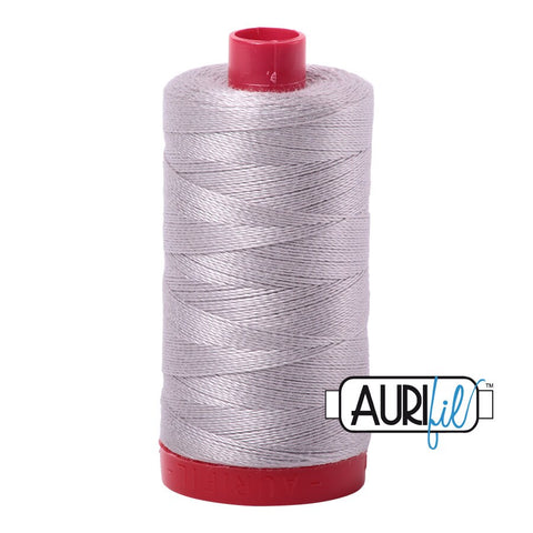 AURIFIL 6727 Xanadu Grey Gray MAKO 12 Weight Wt 350M 356Yd Spool Quilt Cotton Quilting Thread