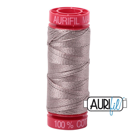 AURIFIL 6730 Steampunk Gray Grey Tan MAKO 12 Weight Wt 54 Yards Spool Quilt Cotton Quilting Thread