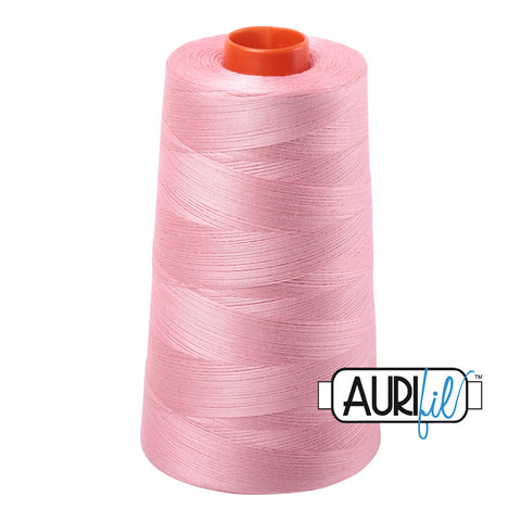 AURIFIL Cone 2437 Light Peony Blush Rose Pink Egyptian Mako Cotton 50 Weight Wt 5900 Meters 6452 Yards Quilt Cotton Quilting Thread