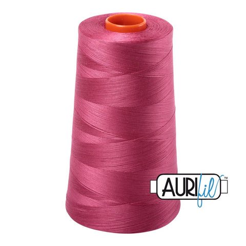 AURIFIL Cone 2455 Medium Carmine Red Pink Egyptian Mako Cotton 50 Weight Wt 5900 Meters 6452 Yards Quilt Cotton Quilting Thread