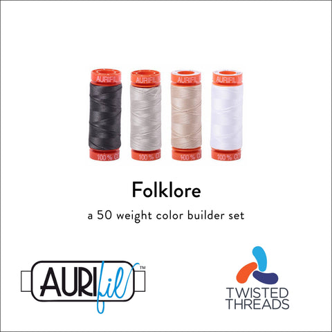 AURIFIL Folklore Color Builder Grey Beige White 50 Weight 200M 220y Spool Quilt Cotton Quilting Thread Set of 4 2630 6724 2312 2024