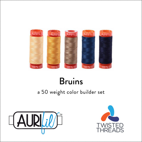 AURIFIL Bruins Color Builder Tan Gold Blue 50 Weight 200M 220y Spool Quilt Cotton Quilting Thread Set of 5 2130 2140 6010 2783 2785